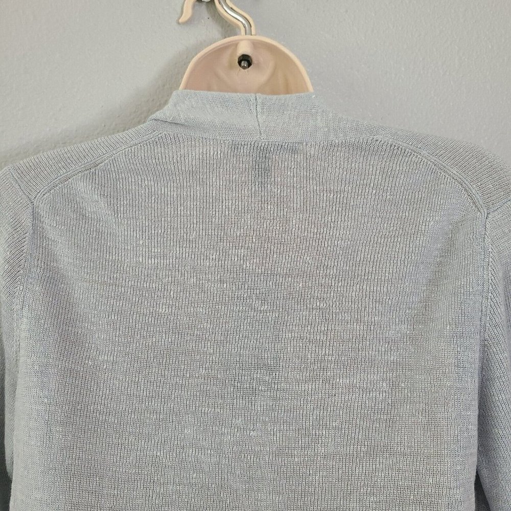 Eileen Fisher women Cardigan Straight Long Tencel Linen Rib grayish sz PM new - Picture 8 of 12